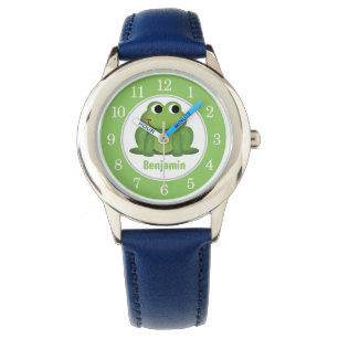 Aangepaste Cute Green Frog Kinder Watch Horloge