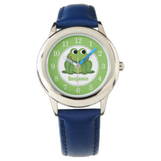 Aangepaste Cute Green Frog Kinder Watch Horloge