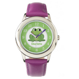 Aangepaste Cute Green Frog Kinder Watch Horloge