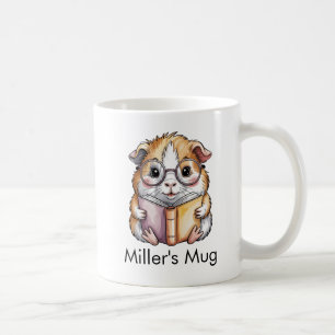 Aangepaste Cute Guinea Pig Leest een Boek Koffiemok
