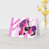 Aangepaste Cute happy little cartoon pony Kaart (Gele Bloem)