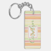 Aangepaste Cute Happy Sunny Summer Waterverf Strip Sleutelhanger (Voorkant Links)