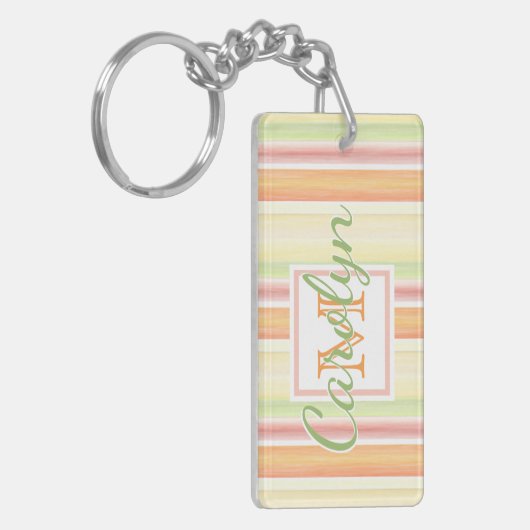 Aangepaste Cute Happy Sunny Summer Waterverf Strip Sleutelhanger (Voorkant Links)