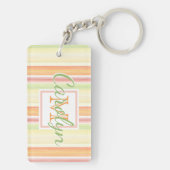 Aangepaste Cute Happy Sunny Summer Waterverf Strip Sleutelhanger (achterkant)