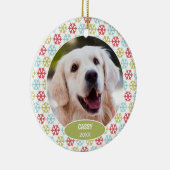 Aangepaste Cute Huisdier Foto 1e Kerstmis Op Sneeu Keramisch Ornament (Rechts)