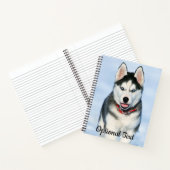 Aangepaste Cute Husky Puppy Dog in de sneeuw Notitieboek (Binnen)