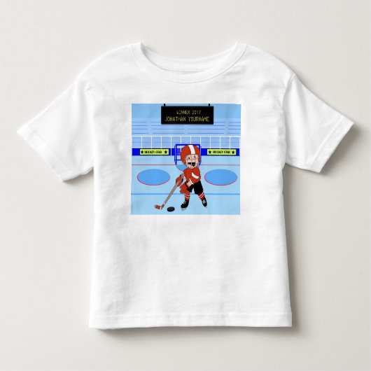 Aangepaste Cute Ice Hockey star Kinder Shirts (Voorkant)