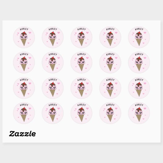 Aangepaste cute ijsbrekers ronde sticker (Vel)