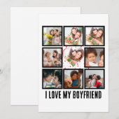 Aangepaste Cute Ik hou van mijn vriend 9 Foto coll Feestdagenkaart (Voorkant / Achterkant)