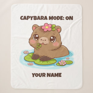 Aangepaste Cute Kawaii Capybara Modus Sherpa Deken