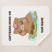 Aangepaste Cute Kawaii Capybara Modus Sherpa Deken (Voorkant (horizontaal))