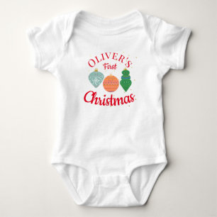 Aangepaste Cute Kawaii Ornament Baby Eerste Kerstm Romper