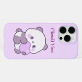 Aangepaste Cute Kawaii Pastel Paarse Panda met Har iPhone Hoesje (Achterkant horizontaal)