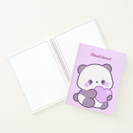 Aangepaste Cute Kawaii Pastel Paarse Panda met Har Notitieboek