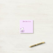 Aangepaste Cute Kawaii Pastel Paarse Panda met Har Post-it® Notes (Op bureau)
