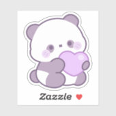 Aangepaste Cute Kawaii Pastel Paarse Panda met Har Sticker (Vel)