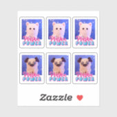 Aangepaste Cute Kawaii Pink Blue Plushie Power Sticker (Vel)