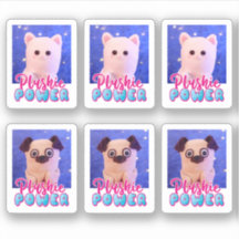 Aangepaste Cute Kawaii Pink Blue Plushie Power