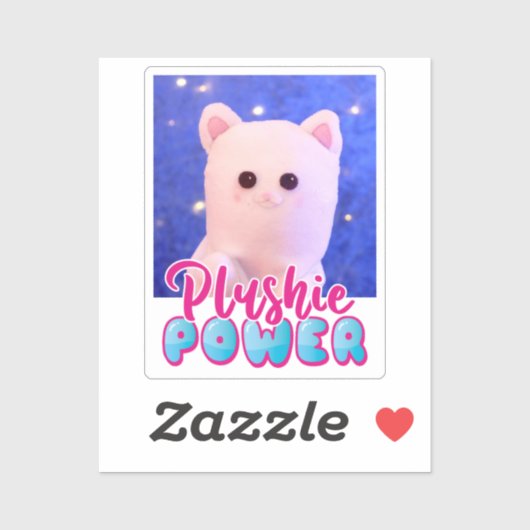 Aangepaste Cute Kawaii Pink Blue Plushie Power Sticker (Vel)