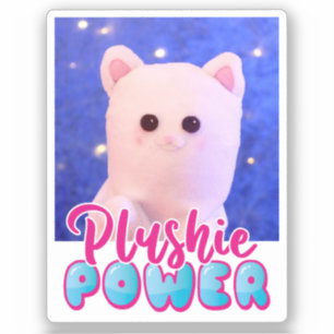Aangepaste Cute Kawaii Pink Blue Plushie Power Sticker