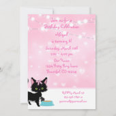 Aangepaste Cute Kitten Pink Birthday Party Kaart (Achterkant)