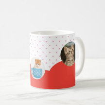 Aangepaste Cute Kittens en Rode Harten Patroon 