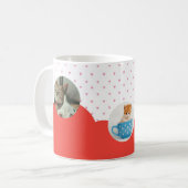 Aangepaste Cute Kittens en Rode Harten Patroon Koffiemok (Voorkant links)