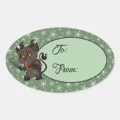 Aangepaste Cute Krampus Oval Sticker (Voorkant)