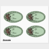 Aangepaste Cute Krampus Oval Sticker (Vel)