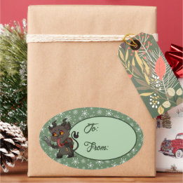 Aangepaste Cute Krampus Oval Sticker