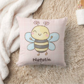 Aangepaste cute lieve bij Pastel Kinderkamer Roze Kussen (Deken)
