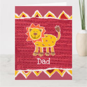 Aangepaste Cute Lion Vaderdag Kaart (Voorkant)