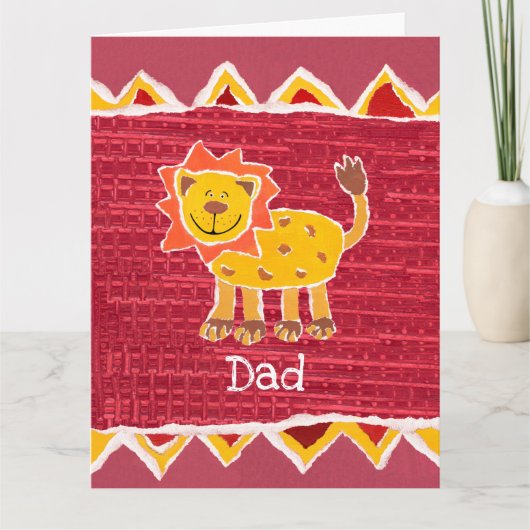 Aangepaste Cute Lion Vaderdag Kaart (Voorkant)