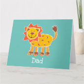 Aangepaste Cute Lion Vaderdag Kaart (Voorkant)