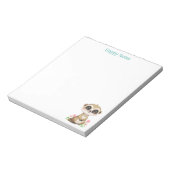 Aangepaste Cute Meerkat en Bloemen Notitieblok (Linkerzijde)