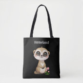 Aangepaste Cute Meerkat en Bloemen Tote Bag (Voorkant)