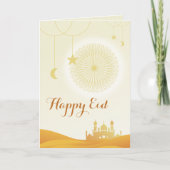 Aangepaste Cute Modern Muslim Happy Eid Kaart (Voorkant)