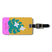 Aangepaste cute moderne palm naam gele Tag