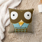 Aangepaste Cute Owl Blue en Oranje American Mojo Kussen (Deken)