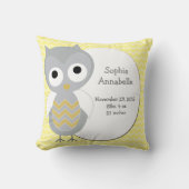 Aangepaste Cute Owl Gray Chevron Pillow Kussen (Voorkant)