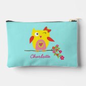 Aangepaste Cute Owl Yellow Pink Illustratie Etui (Achterkant)