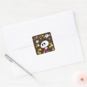 Aangepaste Cute Panda baby Vierkante Sticker (Envelop)