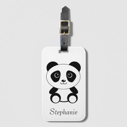 Aangepaste Cute Panda Beer Luggage Bagagelabel (Voorkant (verticaal))