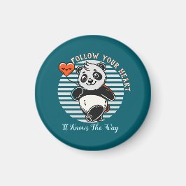 Aangepaste "Cute Panda "Follow Your Heart"" Magneet