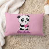 Aangepaste Cute Panda met een roze hart Kussen (Deken)
