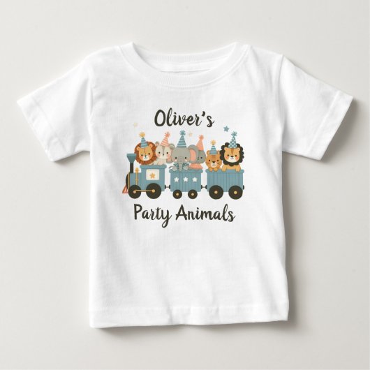 Aangepaste Cute Party Animals on Train (Voorkant)