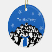 Aangepaste Cute Penguin Familie Keramisch Ornament (Links)