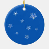 Aangepaste Cute Penguin Familie Keramisch Ornament (Achterkant)