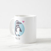 Aangepaste Cute Penguin Vriendin Koffiemok (Voorkant links)
