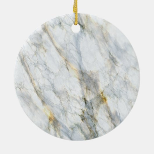 Aangepaste Cute Pet Foto 1ste Kerstmis Op Nep Marm Keramisch Ornament (Achterkant)